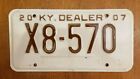 Kentucky Dealer License Plate 2007 X8-570