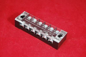 5pcs 6 Position 25A Barrier Dual Row Terminal Block/Strip w/Cover screw hole - Picture 1 of 3