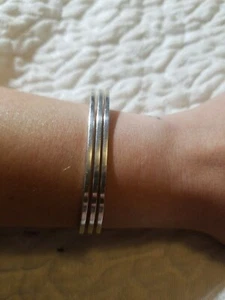 Vtg Native Sterling silver bangle bracelet not scrap 18.3 Grams Stamped. - Picture 1 of 4