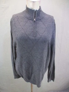 BANANA REPUBLIC Size M Mens Gray 100% Merino Wool 1/2 Zip Warm Soft Pullover 629 - Picture 1 of 10