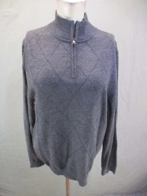 BANANA REPUBLIC Size M Mens Gray 100% Merino Wool 1/2 Zip Warm Soft Pullover 629 - Image 1 of 4