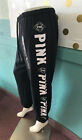 Victoria's Secret Pink Gym Pant Sweatpants Black with Side Stripe Logo NWT