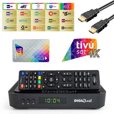 DigiQuest Q80 Ricevitore SAT 4K + Scheda TIVUSAT attiva, decoder COMBO UHD DVB-S2 - Immagine 1 di 4