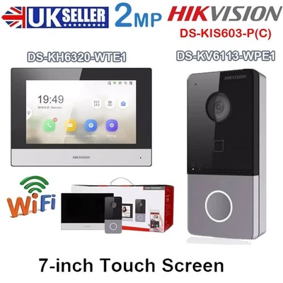 Hikvision DS-KIS603-P(C) WiFi POE IP Video Intercom Kit Doorbell Door Station UK - Image 1 of 4
