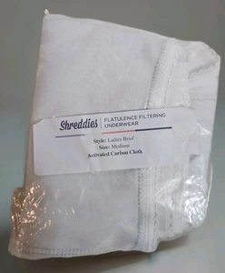 Shreddies Flatulence Filtering Women's Briefs Medium Carbon White - Picture 1 of 7