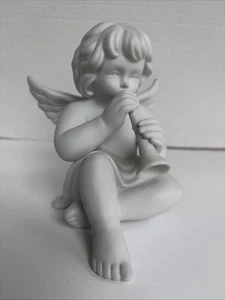Rosenthal Studio Haus weiß Biskuit Porzellan Figur Engel Cherub mit Horn - Bild 1 von 7