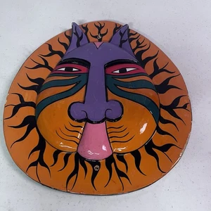 Handbemalte Holz Katze Maske Wanddeko - Bild 1 von 4