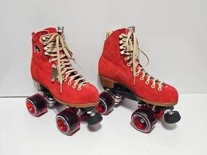 Nuevos patines de gamuza Moxi Lolly rojo amapola talla 5, se adapta a mujeres 6-6,5 - Imagen 1 de 23