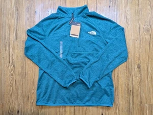 NWT Mens L The North Face Canyon Lands Harbor Blue Hther 1/2 Zip Pullover B34 - Picture 1 of 3