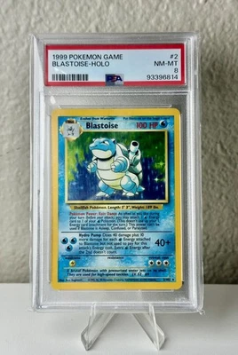 1999 POKEMON BASE SET UNLIMITED #2 BLASTOISE-HOLO PSA 8 - Image 1 of 2