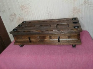 Men's Vtg Valet Jewelry Box Wood Apex Quality Limited Pirates Chains Studded 13" - Picture 1 of 22
