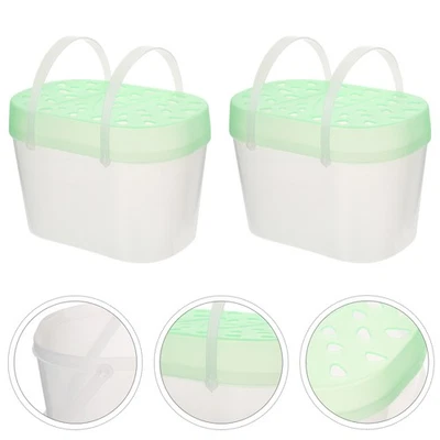 2 stücke Kunststoff krabbeln pet boxen reptil tragetaschen haustier zubehör - Bild 1 von 4