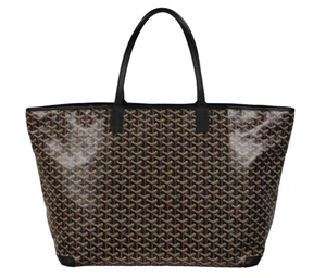 Goyard Artois Tote Bag GM Black Leather Coated Canvas Travel Carry On - Picture 1 of 19