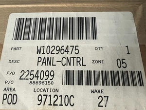 Whirlpool Control Panel #W10296475 *BRAND NEW OEM* - Picture 1 of 2