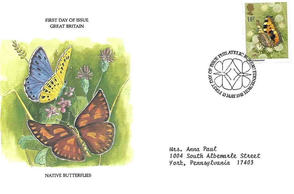 GREAT BRITAIN 1981 FIRST DAY COVER NATIVE BUTTERFLY - Image 1 of 1