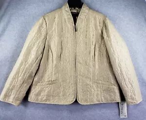 Bernardo Jacket Womens 2X Sand Tan Quilted Long Sleeve Full Zip Blazer - Picture 1 of 23