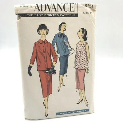 Advance 8151 Maternity Suit Size 14 Vintage Cut Sewing Pattern - Image 1 of 4