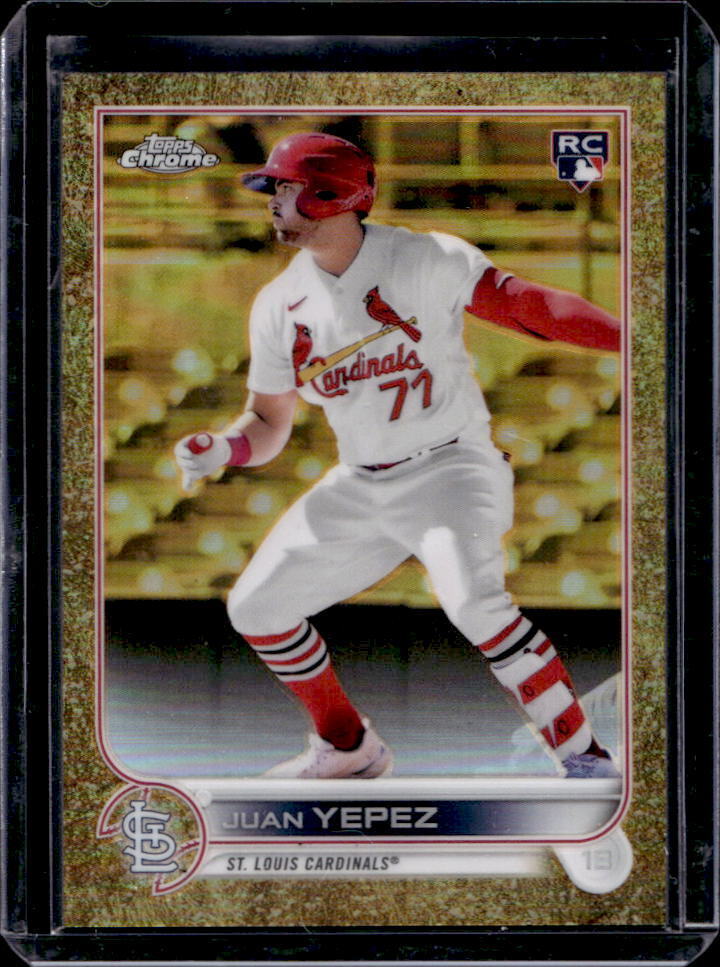 2022 Topps Chrome Gilded Juan Yepez Gold Etch Refractor Rookie RC #92/99