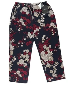 Neu mit Etikett ID/Entity Lord & Taylor Damen-Pyjamahose Seide 8 schwarz Blumenmuster Loungewear - Bild 1 von 19