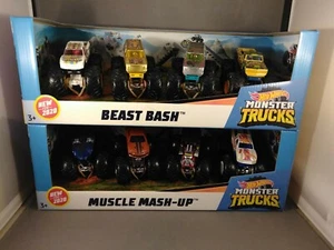 New Hot Wheels Muscle Mash Up & Beast Bash Monster Trucks HTF - Picture 1 of 12
