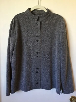 AUGUST MAX Jacket - Black White - Long Sleeve - Size 3 - Button Front Foto 1 de 3