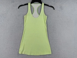 Lululemon Shirt Women 2 Green Polka Dot Cool Racerback Light Luon Gym Yoga - Picture 1 of 12