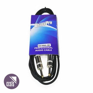 BravoPro SS006A-03 3M Speaker Cable - 6.35mm TS Jack Plug to 6.35mm TS Jack Plug - Bild 1 von 2