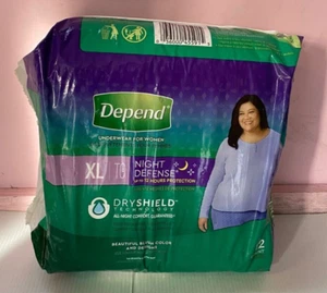 Depend Night Defense Erwachsene Inkontinenzunterwäsche für Damen - XL - TG - 12 Stück - Bild 1 von 4