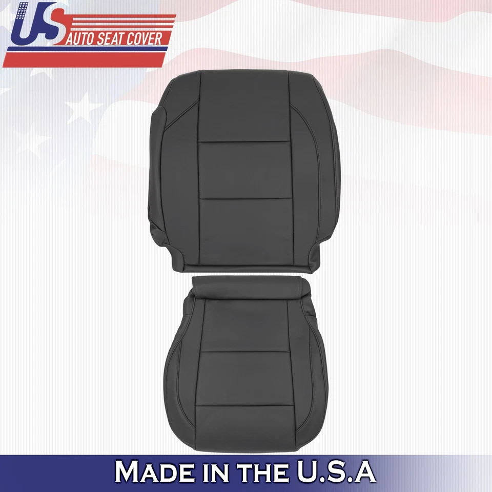 2005 to 2015 For Nissan Armada Titan Driver Top & Bottom Leather Covers Black - Image 1 of 4