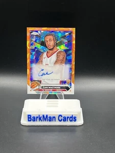 2023-24 Topps Chrome Sapphire CAM WHITMORE True Rookie Orange Refractor Auto /25 - Picture 1 of 2
