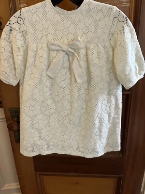 Vestido de felpa vintage para niñas/grande forrado tejido blanco Sunny Lee “A Sister Lee Fashions” Foto 1 de 4