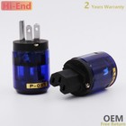 HiFi Power Plug IEC320 C15 Schuko EU US Connectors Copper AC Male Cable Adapters