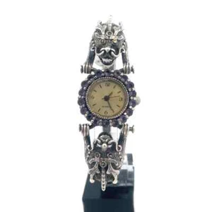 Sterling Silver Gems Ladies Watch Dragon Flex Band Quartz - Picture 1 of 8