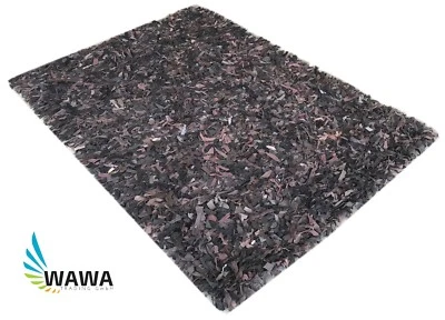 Genuine Leather Shaggy Brown Rug Exclusive Design Vintage WILD WEST 130x180cm - Image 1 of 4