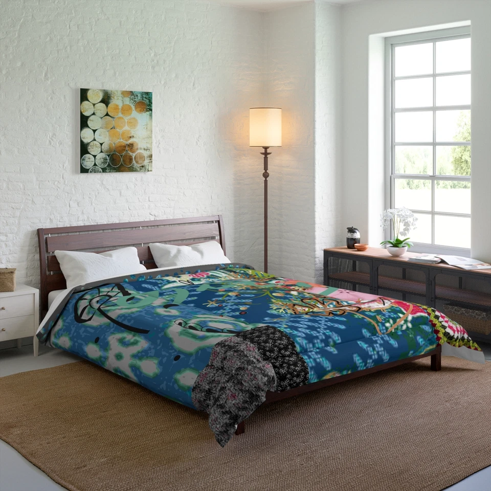 CUBIERTA EDREDÓN QUEEN KING SIZE - DHARMA VERDE AZULADO Foto 1 de 1