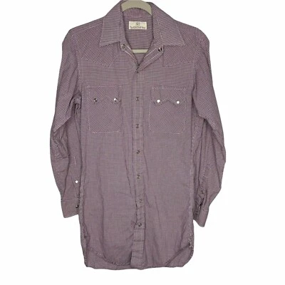 Camisa Heritage Shop Para Hombre Grande Roja Azul Perla A Presión Manga Larga Western Leer Foto 1 de 4