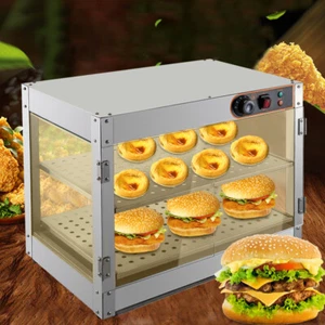 Vitrina de mantenimiento del calor 2 plantas mostrador caliente calentador de alimentos mostrador de mantenimiento del calor 800W 30-85°C! - Imagen 1 de 11