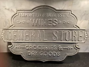 General Store Gray Tin Sign Farmhouse Style Kitchen Decor Objet - Picture 1 of 7