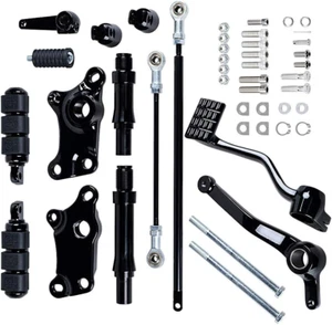 Juego de controles delanteros estilo negro estriberas palancas kit de montaje de acoplamiento Hardwa - Imagen 1 de 12