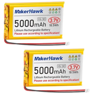 2 x 3,7 V 5000 mAh LiPo-Akku, wiederaufladbar, 1S 3C 105080 Lithium-Polymer-Akku - Bild 1 von 8