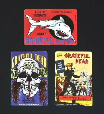 Grateful Dead Backstage Pass Carolina del Norte NC Charlotte 1995 22/03,23,24/95 GD Foto 1 de 4