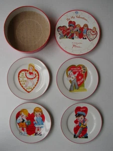 Rosanna Studio Retro Valentine 8" Set Of 4 Plates Happy Valentine’s Day NEW ! - Picture 1 of 11