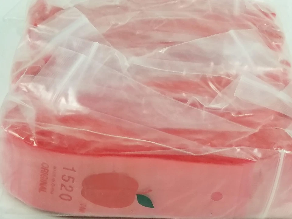 Apple Mini Zip Resealable Bags 1.5" x 2" Red Baggies 1520 1000ct. NEW - Image 1 of 1