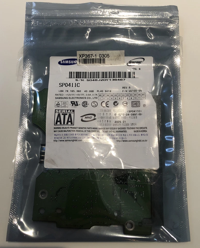 Samsung SP0411C Spinpoint 40GB 3.5”SATA Hard Drive-CONTROLLER BOARD ONLY - Image 1 of 2