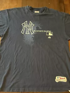 Men’s Majestic New York Yankees T-Shirt Authentic MLB Collection Blue 2XL - Picture 1 of 6