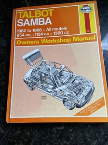 Haynes Workshop Manual. No. 823. Talbot Samba. 1982 to 1986. All Models. - Picture 1 of 11