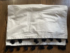 Emily & Meritt For Pottery Barn Kids Crib Skirt Ivory Black Tassels Lined - Picture 1 of 5