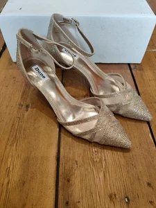 Dune London Composed Embellished Court Shoe UK 6 EU 39 Gold RRP £89 - Picture 1 of 7