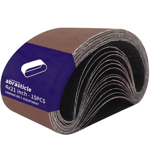 15 Pcs 4 x 21 Inch Assorted Aluminum Oxide Sanding Belts - 80/120/150/240/400... - Picture 1 of 7