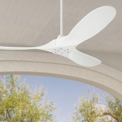 52" Visual Comfort Maverick II Matte White Damp Rated Fan with Remote - Image 1 of 3